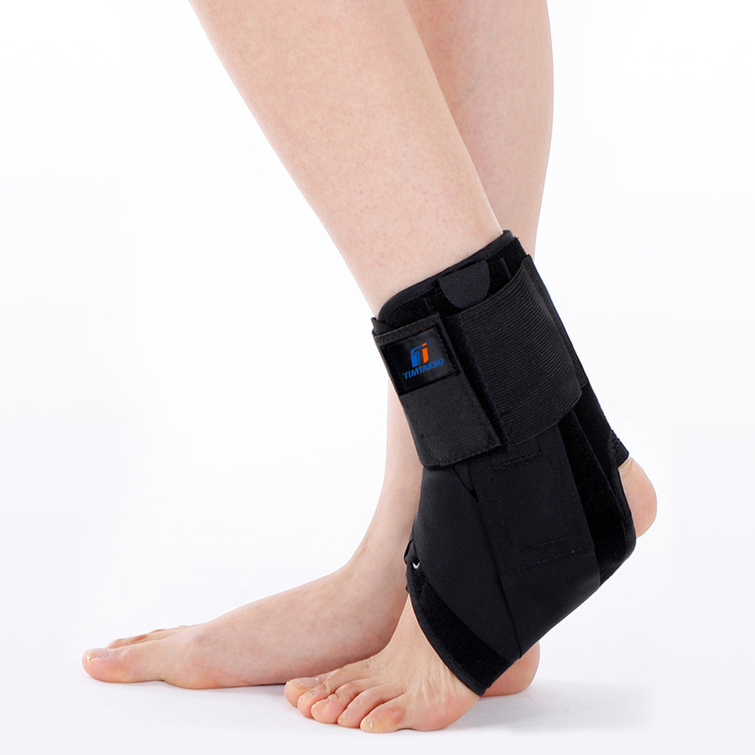 Quick Lace Up Ankle Brace for Men Women with Removable Side Splints, Ankle Support for Volleyball Basketball Soccer, Ankle Stabilizer for Sprained Ankle, Achilles Tendon